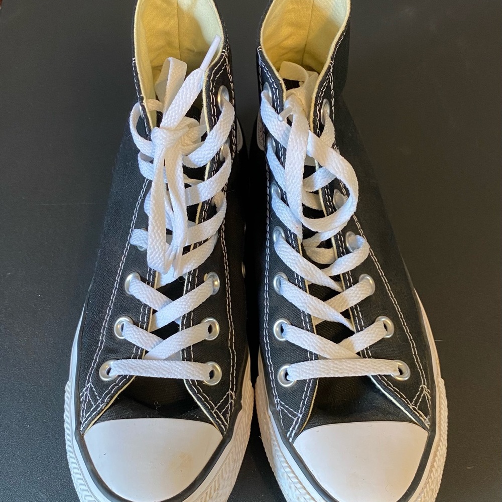 Like NWOT Black High Top Converse